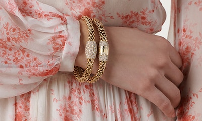 Shop Fope Love Nest Collection. Image of model wearing Love Nest bracelets image