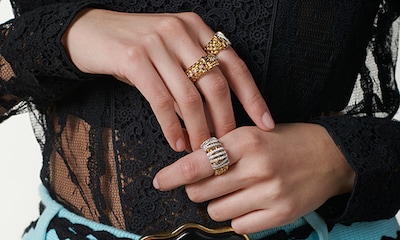 Shop Fope Panorama Collection. Image of model wearing Panorama rings image