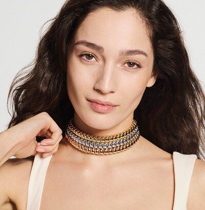 Shop Fope Luna Collection on Mappin & Webb. Image of model wearing Luna necklaces image