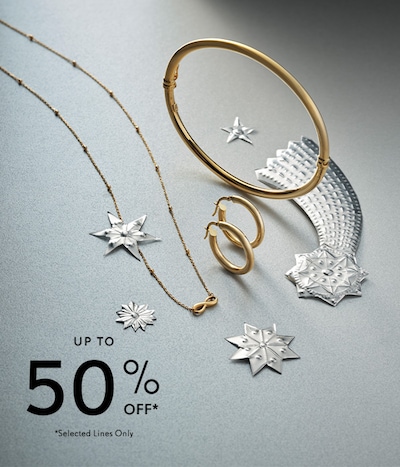 Image of yellow gold jewellery in mappin and webb promo - tap to shop up to 50% off selected lines only image