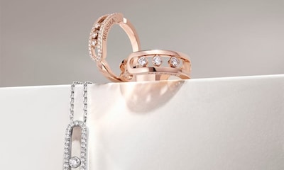 Messika Classique Collection jewellery.The Move Classique collection is the signature collection of the House of Messika. Featuring three brilliant-cut diamonds floating within an open cage setting and available in several stunning designs. Tap to shop image