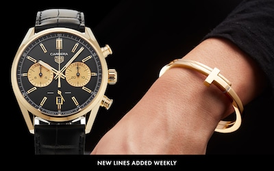 Image of Pre-Owned TAG Heuer Carrera Watch and women's hand with Gold bangle image