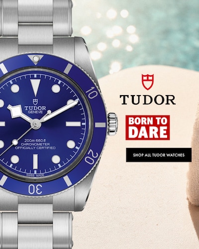 Tudor Black Bay 54, “Sapphire Blue” watch with Tudor and Born To Dare logo. image