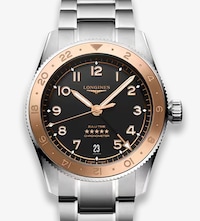 Image of Longines Spirit Zulu Time 1925 39mm Mens Watch Black 18ct Rose Gold image