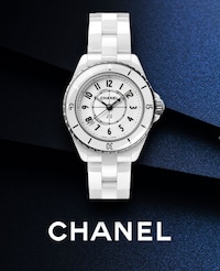 Image of chanel watch on blue background - tap to shop all chanel image