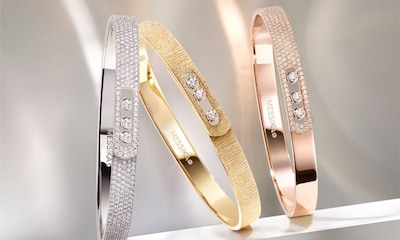 Messika Noa Collection jewellery. The Move Noa collection features elegant pieces symbolic of a ribbon of gold, enhanced by three brilliant-cut diamonds. Timeless elegance within a balanced aesthetic. Shop The Collection image