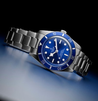 Image of Tudor black bay 54 in blue. Tap to shop the watch image